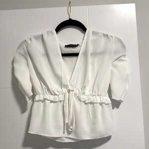 Pretty Little Thing White Blouse - size us2